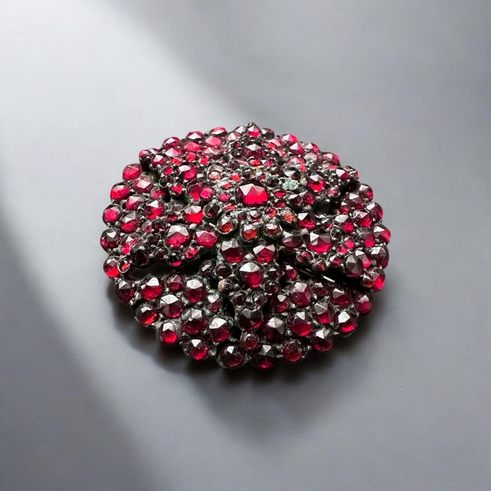 Antique Bohemian Garnet Brooch